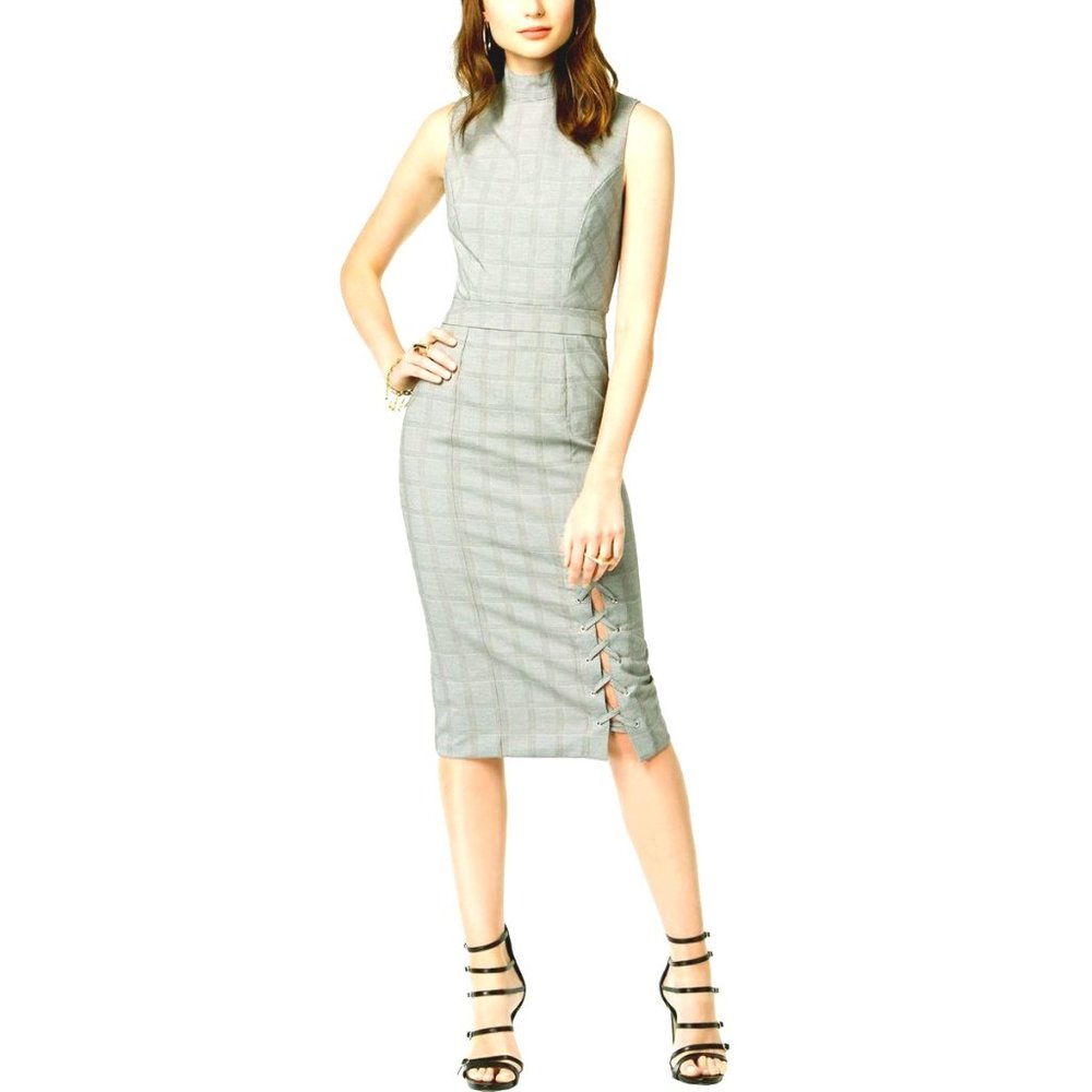 XOXO Lace-Up Mock Neck Midi Dress - NWT